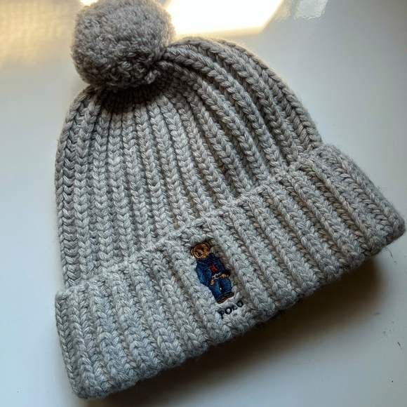 NWT Polo Bear Rib Pom-Pom Wool Beanie - Picture 1 of 4